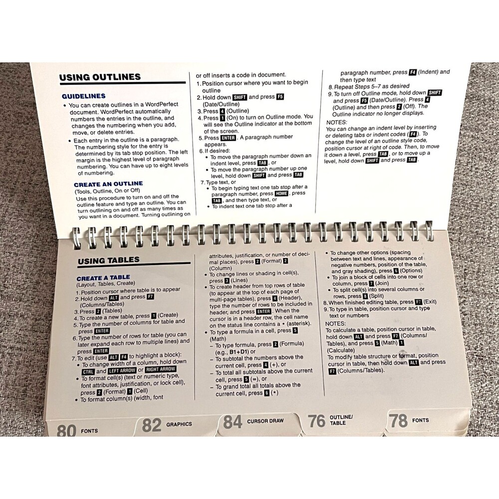 Vtg WordPerfect 5.1 MicroRef Quick Reference Command Guide Shortcut Codes IBM PC - Picture 6 of 10